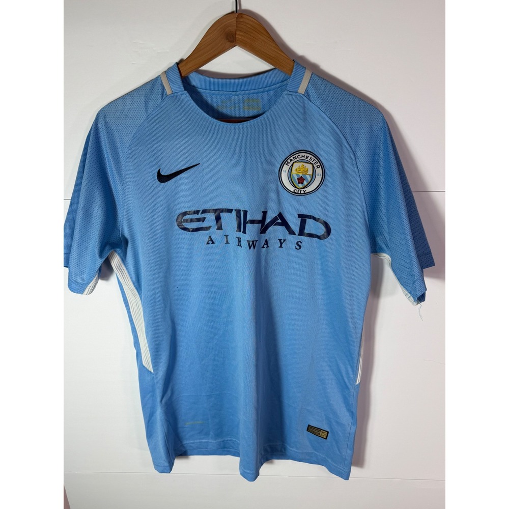Nike Manchester City 2017-18 Home Jersey Blue Soccer Shirt Large Z9S300902